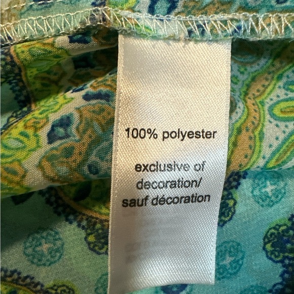 Maurices Blue and Green Sheet Tank Top with Crocheted Details on the back - Picture 3 of 7